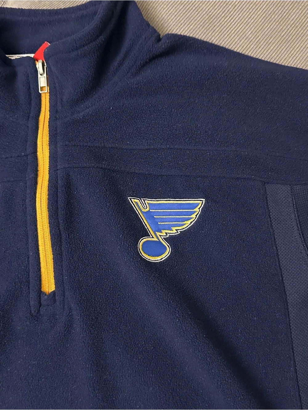 St. Louis Blues Reebok Face Off Collection 1/4 Zip Pullover Size Medium